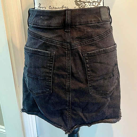American Eagle Outfitters Distressed Black Denim Skirt - Picture 13 of 16